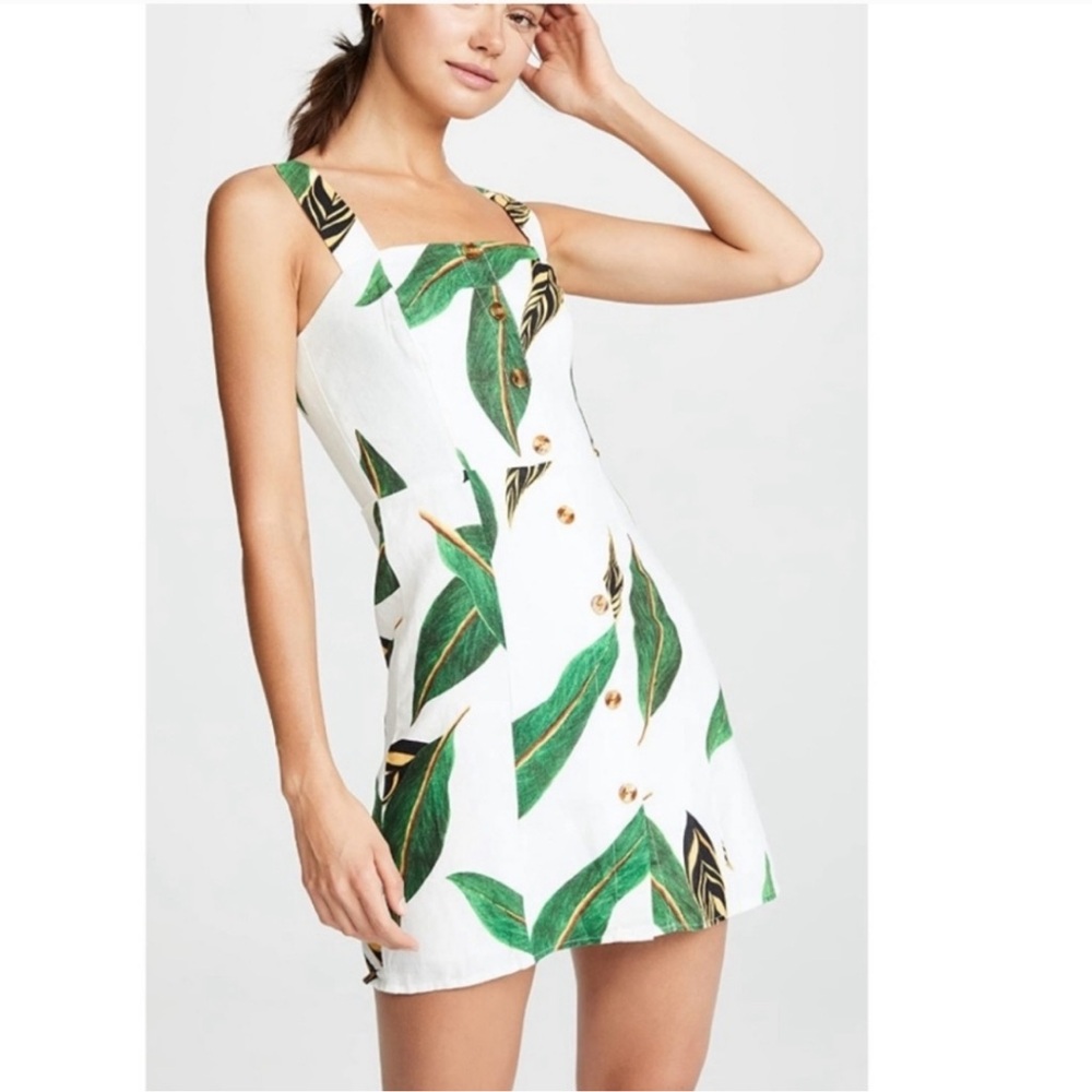 Farm Rio | 100% Linen Palm Print Amazonia Short Dress Size Medium NEW